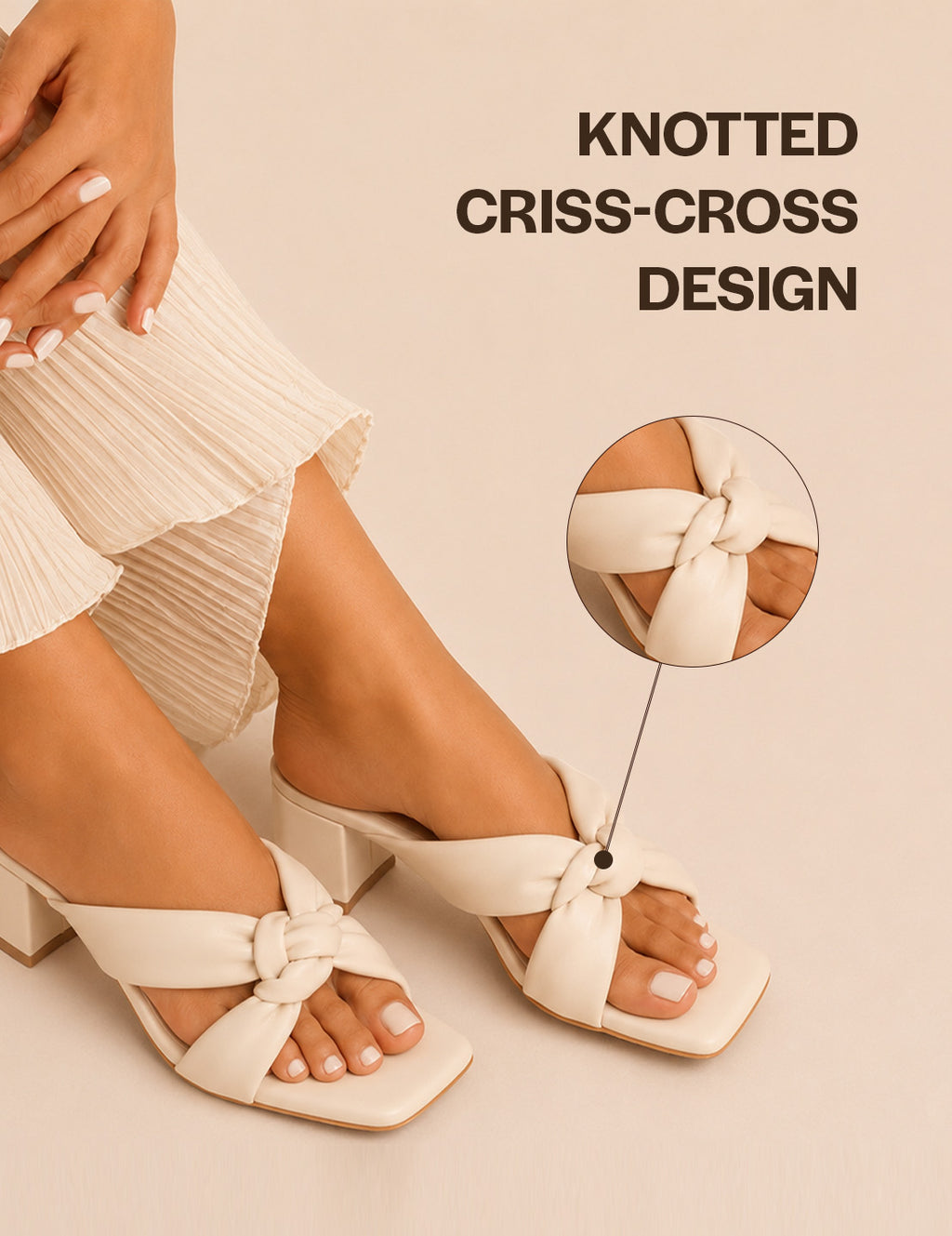 elegant cushioned strap heeled slippers