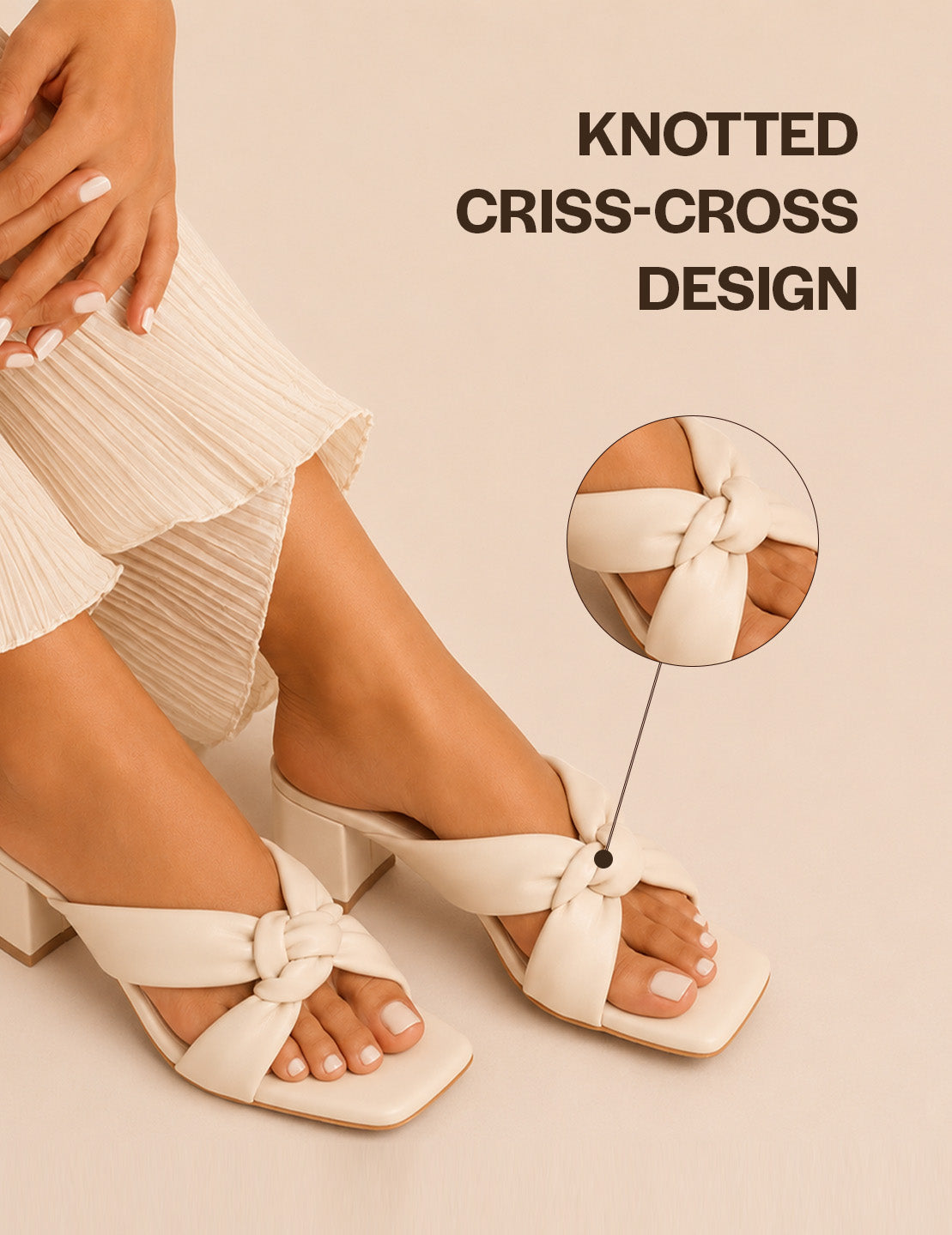 elegant cushioned strap heeled slippers