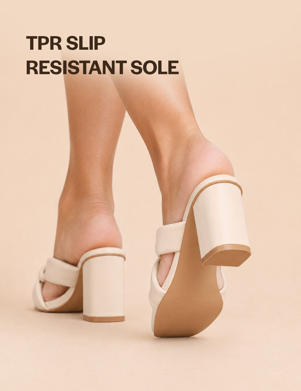 elegant cushioned strap heeled slippers