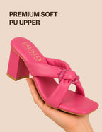 pastel designer slip on heels