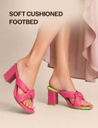 pastel designer slip on heels