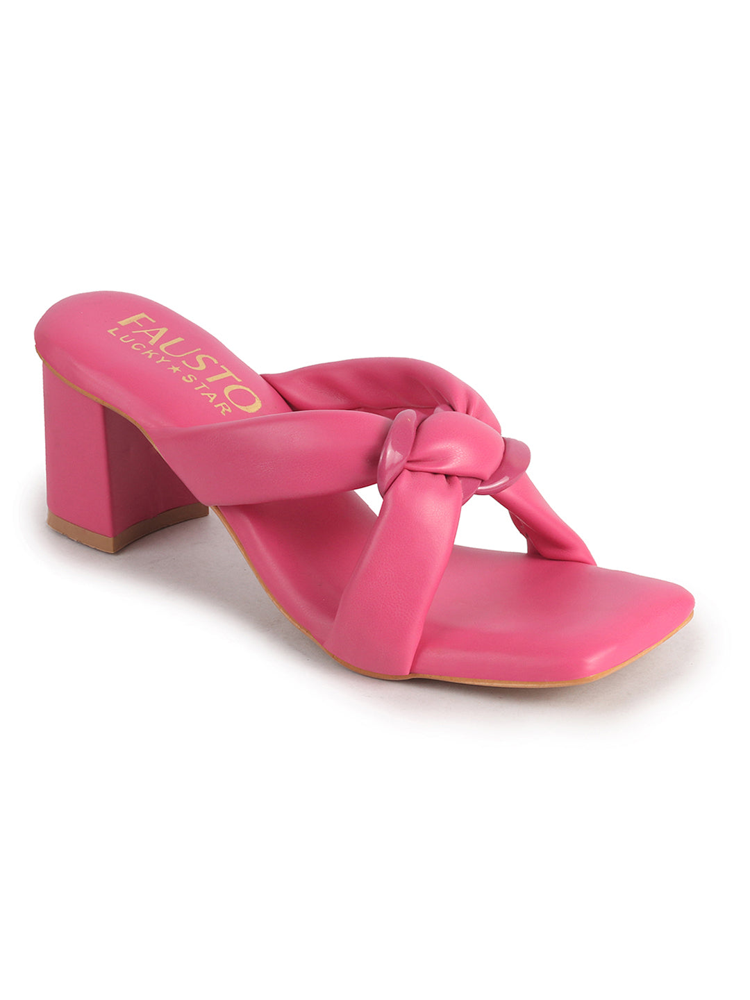 women knotted heeled sandals
