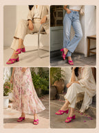 pastel designer slip on heels
