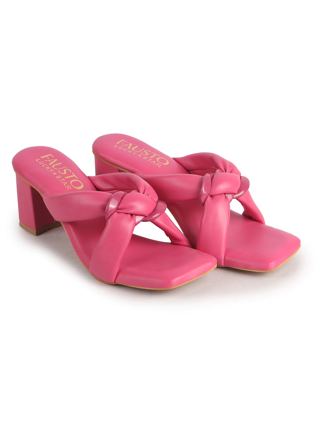 stylish block heel slip on slides