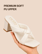 dusty twist strap heeled mules