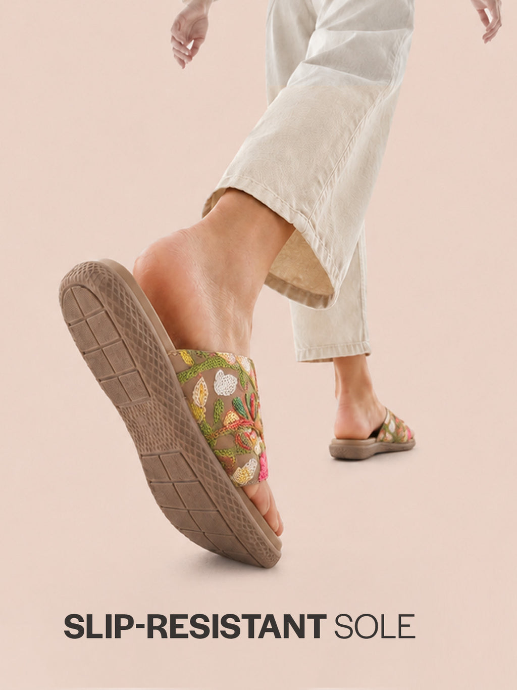 women embroidered flat sandals