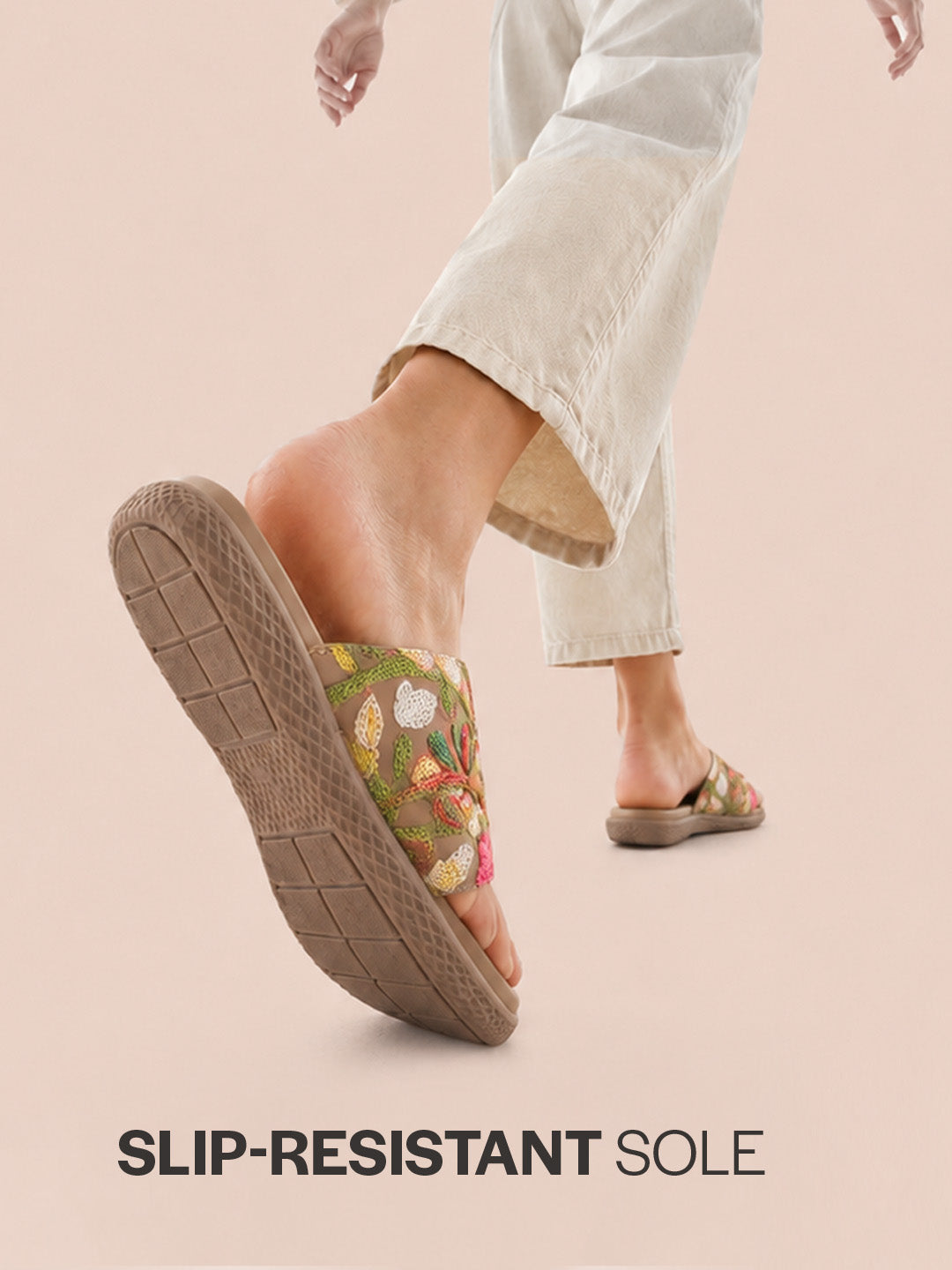 women embroidered flat sandals