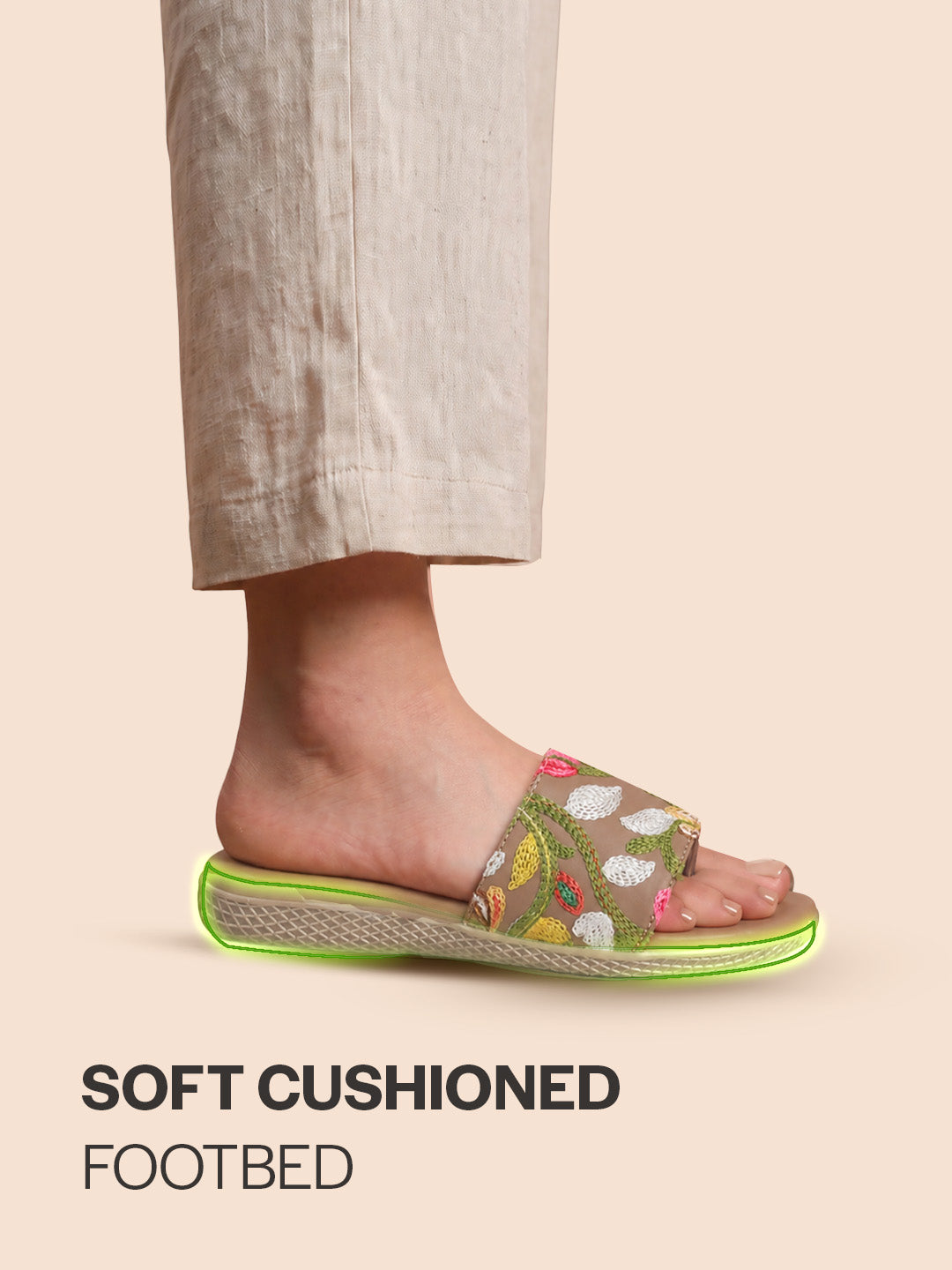 women embroidered flat sandals