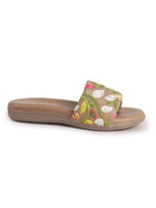 casual floral thread work slippers