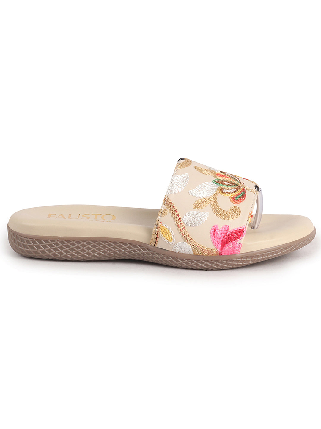 women embroidered flat sandals
