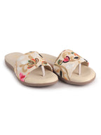 ethnic floral slip on chappals
