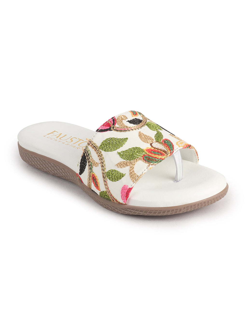 women embroidered flat sandals