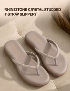 embellished flat slide slippers