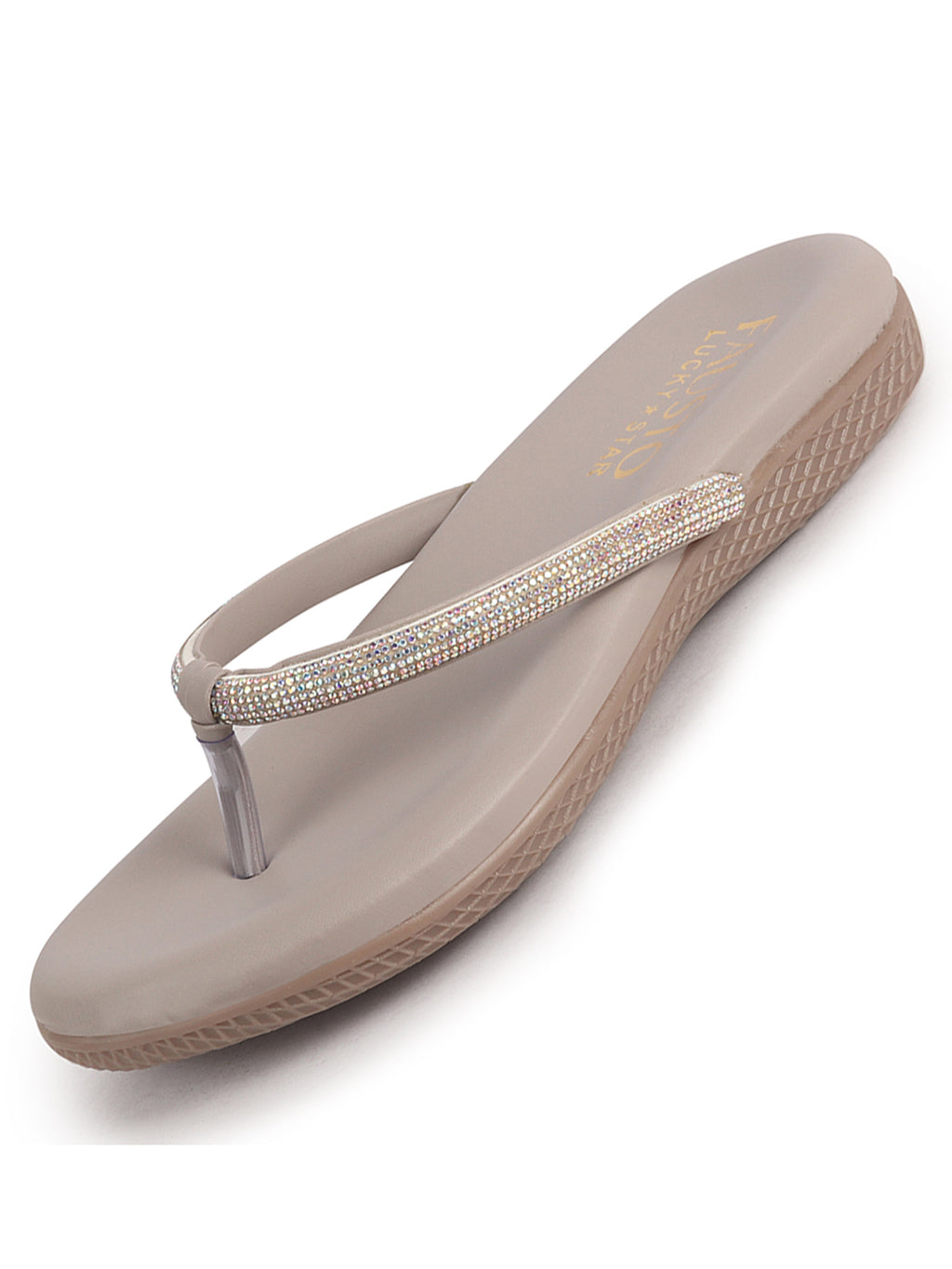 embellished flat slide slippers