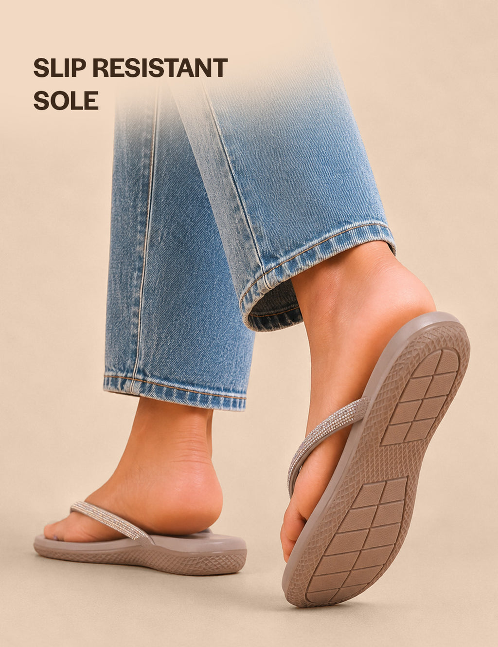 embellished flat slide slippers