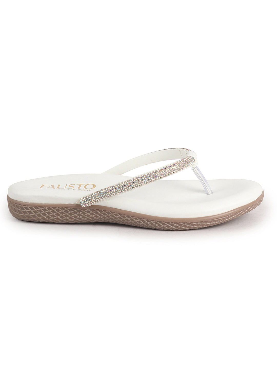 embellished flat slide slippers