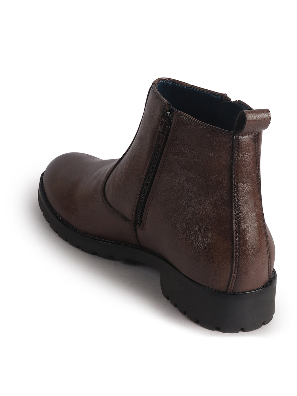 Men Brown Classic Side Zipper Closure High Ankle Slip On Chelsea Boot with Soft Cushioned Insole|Anti Skid Durable TPR Sole|Shock Absorber Shoe for Winter, Office, Outdoor