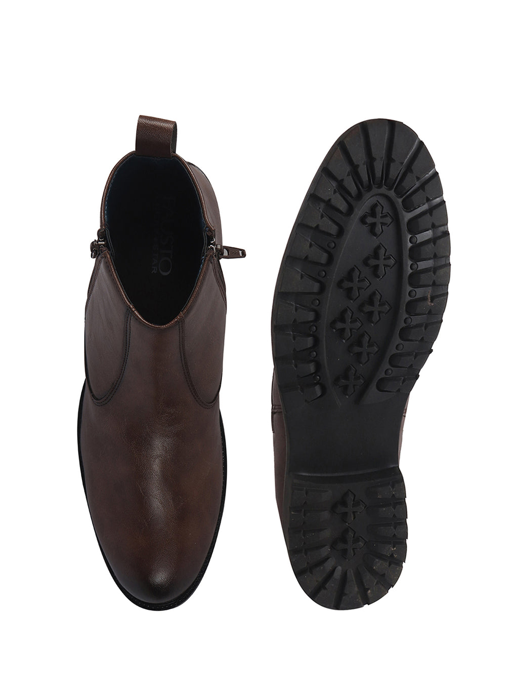 Men Brown Classic Side Zipper Closure High Ankle Slip On Chelsea Boot with Soft Cushioned Insole|Anti Skid Durable TPR Sole|Shock Absorber Shoe for Winter, Office, Outdoor