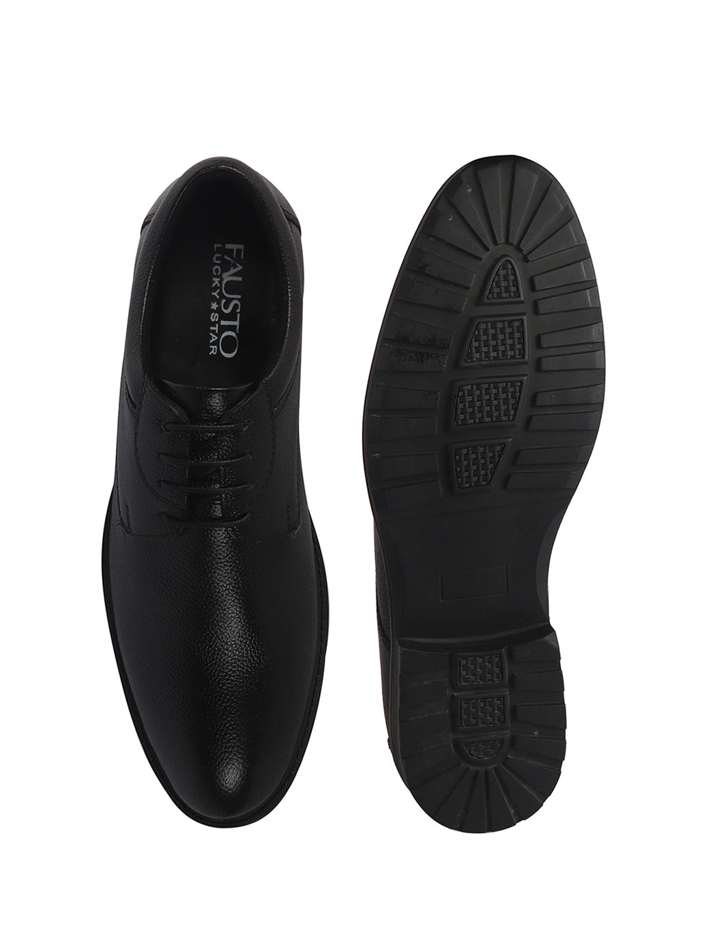 Men Black Genuine Leather Textured Low Heel Office Formal Lace Up Derby Shoes|Perfect for Wedding, Party, Office|Memory Cushioned Footbed|Anti Skid Sole