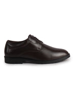 Men Brown Genuine Leather Textured Low Heel Office Formal Lace Up Derby Shoes|Perfect for Wedding, Party, Office|Memory Cushioned Footbed|Anti Skid Sole