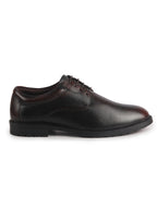 Men Cherry Genuine Leather Textured Low Heel Office Formal Lace Up Derby Shoes|Perfect for Wedding, Party, Office|Memory Cushioned Footbed|Anti Skid Sole