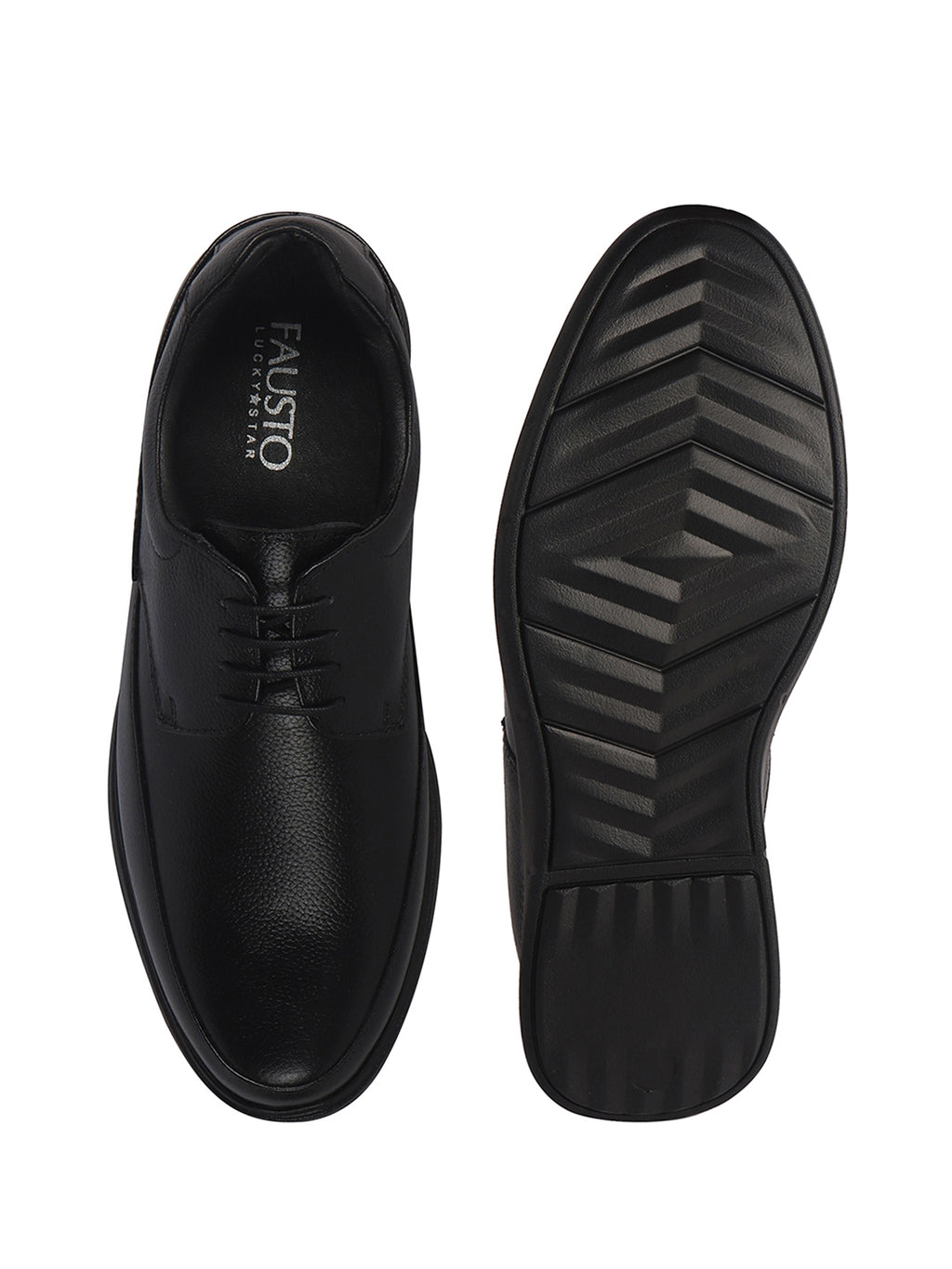 Men Black Genuine Leather Textured Office Formal Lace Up Derby Shoes|Soft Inner Lining, Memory Cushioned Insole|Flatform Anti Skid Sole Shoe for Wedding, Event, Party
