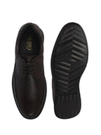 Men Brown Genuine Leather Textured Office Formal Lace Up Derby Shoes|Soft Inner Lining, Memory Cushioned Insole|Flatform Anti Skid Sole Shoe for Wedding, Event, Party