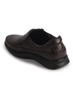 Men Brown Genuine Leather Textured Office Formal Slip On Shoes|Soft Inner Lining, Memory Cushioned Insole|Flatform Sole Slip On Shoe for Wedding, Party Dress, Evening