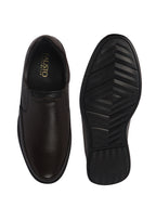 Men Brown Genuine Leather Textured Office Formal Slip On Shoes|Soft Inner Lining, Memory Cushioned Insole|Flatform Sole Slip On Shoe for Wedding, Party Dress, Evening