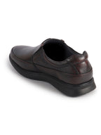 Men Cherry Genuine Leather Textured Office Formal Slip On Shoes|Soft Inner Lining, Memory Cushioned Insole|Flatform Sole Slip On Shoe for Wedding, Party Dress, Evening