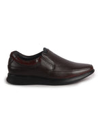 Men Cherry Genuine Leather Textured Office Formal Slip On Shoes|Soft Inner Lining, Memory Cushioned Insole|Flatform Sole Slip On Shoe for Wedding, Party Dress, Evening