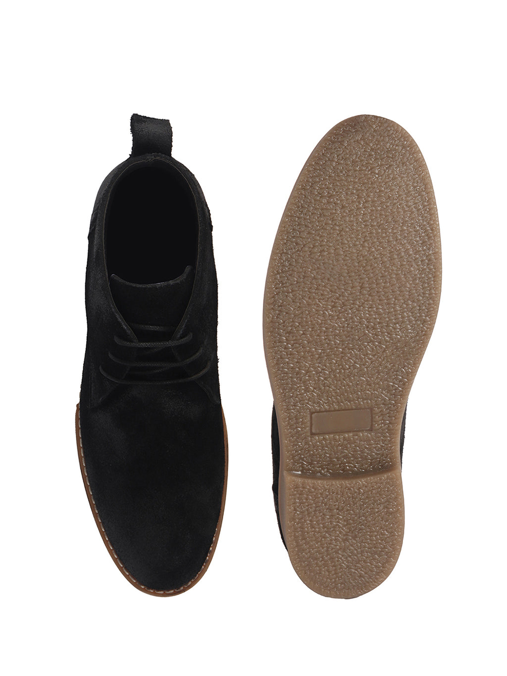 Men Black Suede Leather Ankle Length Lace Up Chukka Boots|Biking Boot with Anti-Skid Honey TPR Sole|Formal, Office, Casual Wear, Winter Outfits, Travel