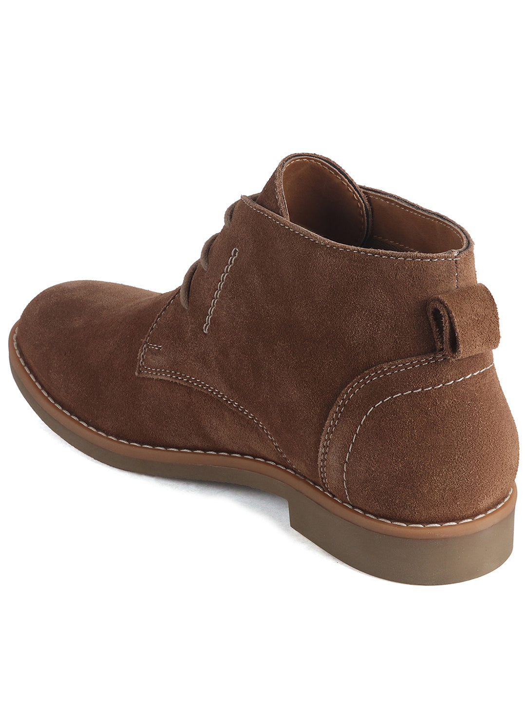 Men Brown Suede Leather Ankle Length Lace Up Chukka Boots|Biking Boot with Anti-Skid Honey TPR Sole|Formal, Office, Casual Wear, Winter Outfits, Travel