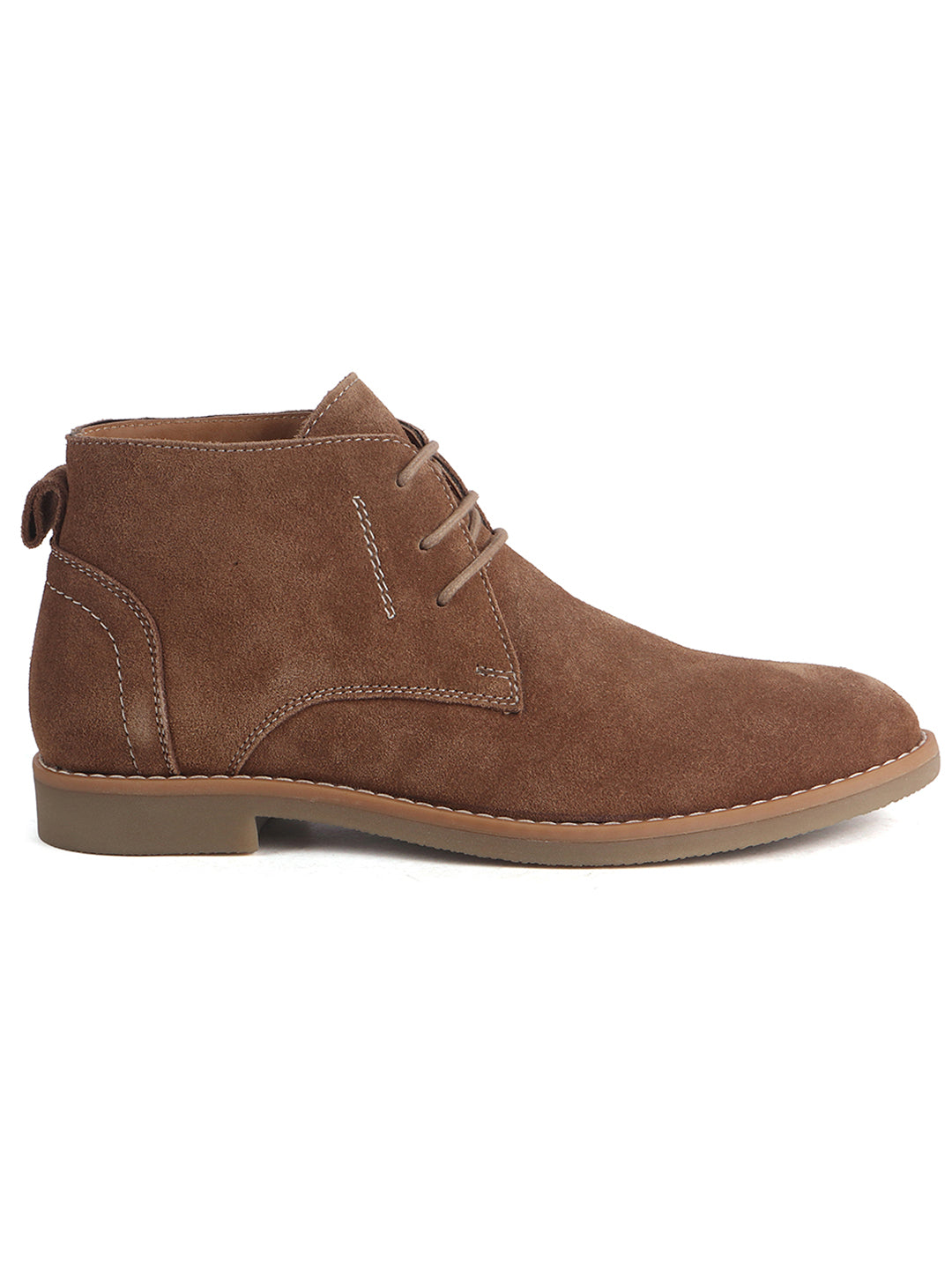 Men Brown Suede Leather Ankle Length Lace Up Chukka Boots|Biking Boot with Anti-Skid Honey TPR Sole|Formal, Office, Casual Wear, Winter Outfits, Travel