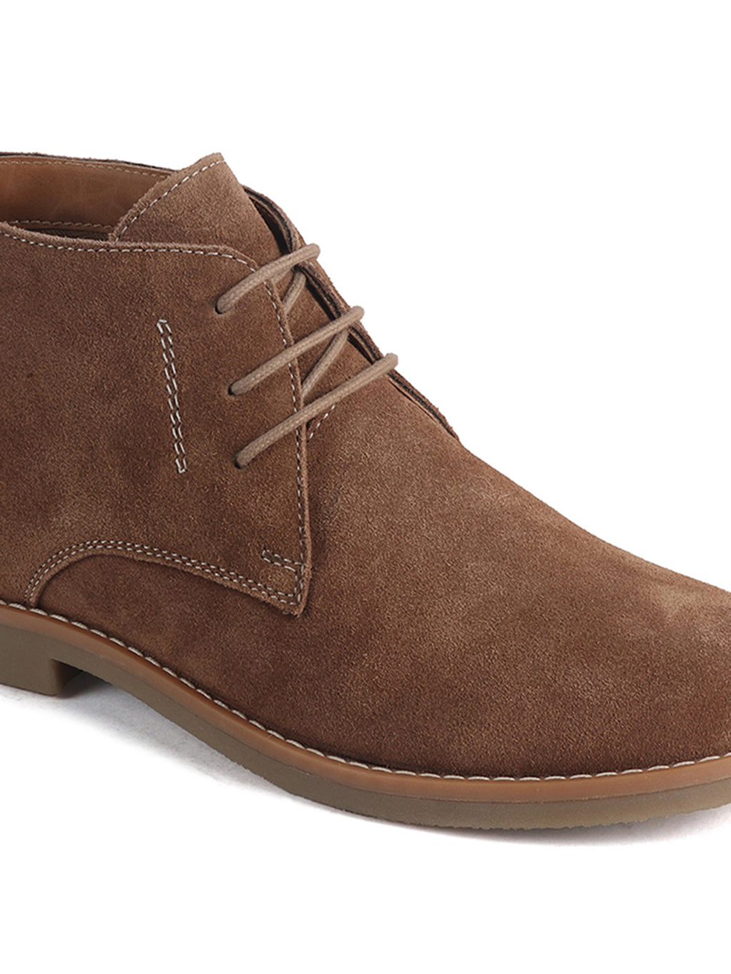 Men Brown Suede Leather Ankle Length Lace Up Chukka Boots|Biking Boot with Anti-Skid Honey TPR Sole|Formal, Office, Casual Wear, Winter Outfits, Travel