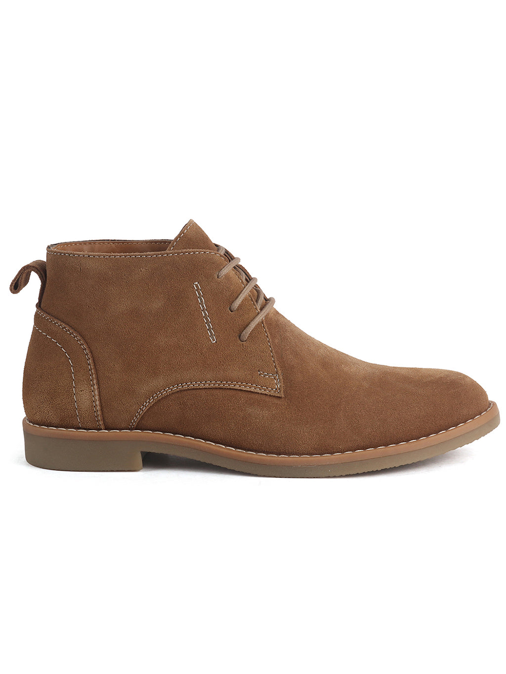 Men Camel Suede Leather Ankle Length Lace Up Chukka Boots|Biking Boot with Anti-Skid Honey TPR Sole|Formal, Office, Casual Wear, Winter Outfits, Travel