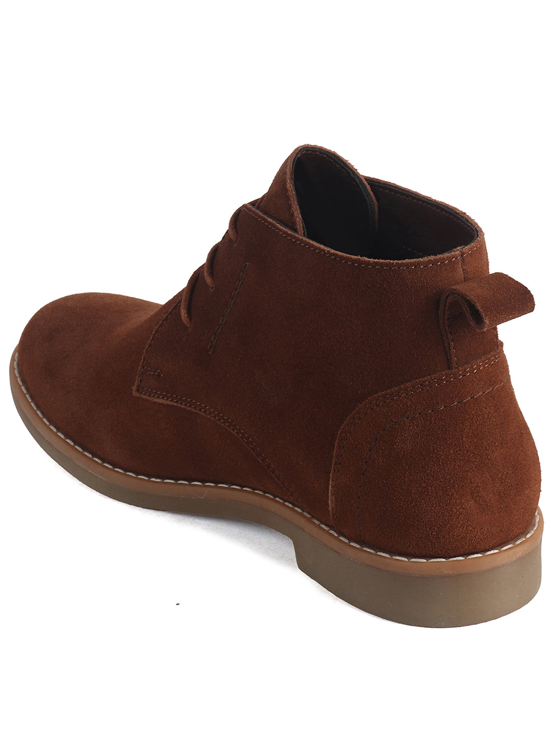 Men Cognac Suede Leather Ankle Length Lace Up Chukka Boots|Biking Boot with Anti-Skid Honey TPR Sole|Formal, Office, Casual Wear, Winter Outfits, Travel