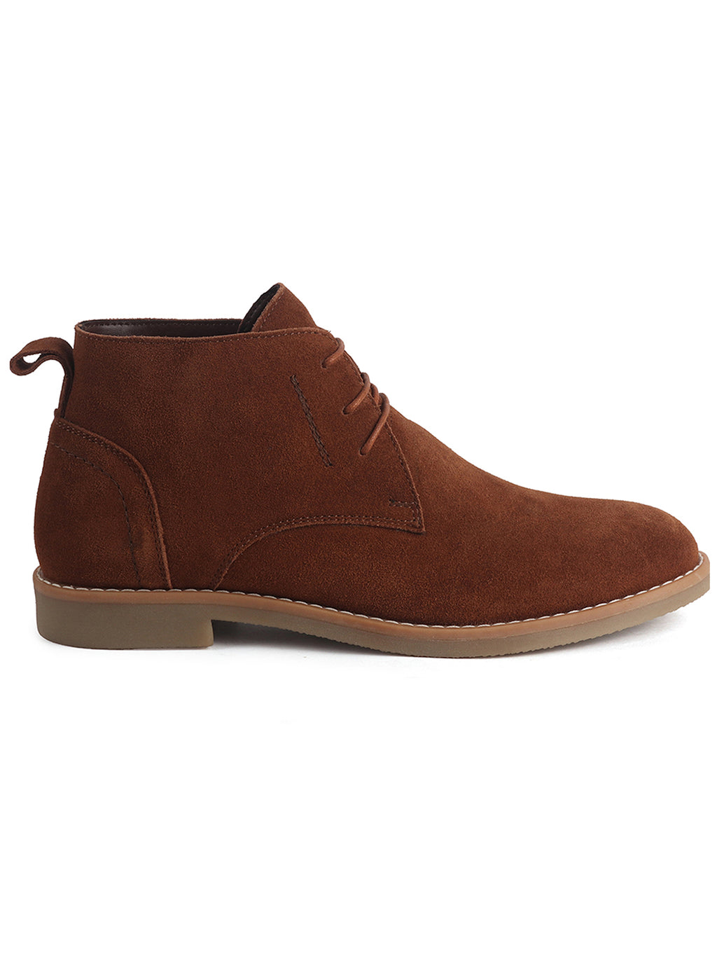 Men Cognac Suede Leather Ankle Length Lace Up Chukka Boots|Biking Boot with Anti-Skid Honey TPR Sole|Formal, Office, Casual Wear, Winter Outfits, Travel