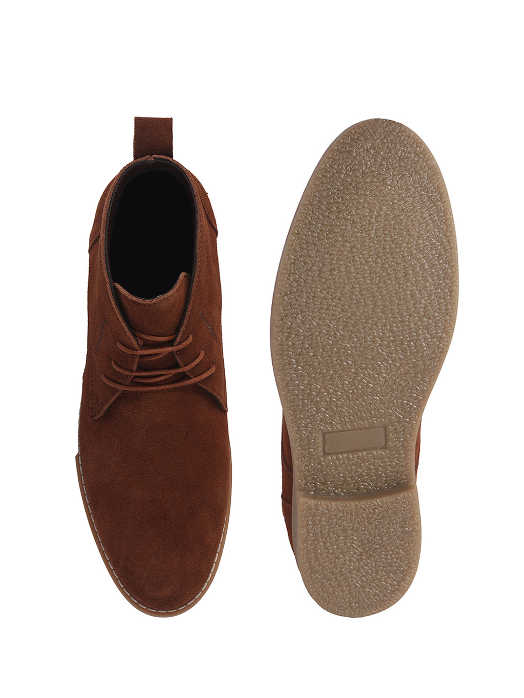 Men Cognac Suede Leather Ankle Length Lace Up Chukka Boots|Biking Boot with Anti-Skid Honey TPR Sole|Formal, Office, Casual Wear, Winter Outfits, Travel
