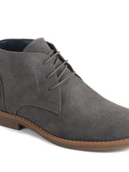 Men Grey Suede Leather Ankle Length Lace Up Chukka Boots|Biking Boot with Anti-Skid Honey TPR Sole|Formal, Office, Casual Wear, Winter Outfits, Travel