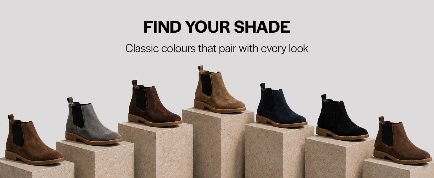 Men Brown Suede Leather High Ankle Slip-On Chelsea Boot with Cushioned Insole|Anti Skid Honey TPR Sole|Shoe for Winter Outfits, Office, Travel, Semi Formal