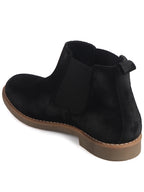 Men Black Suede Leather High Ankle Slip-On Chelsea Boot with Cushioned Insole|Anti Skid Honey TPR Sole|Shoe for Winter Outfits, Office, Travel, Semi Formal