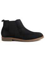 Men Black Suede Leather High Ankle Slip-On Chelsea Boot with Cushioned Insole|Anti Skid Honey TPR Sole|Shoe for Winter Outfits, Office, Travel, Semi Formal
