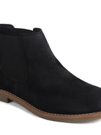 Men Black Suede Leather High Ankle Slip-On Chelsea Boot with Cushioned Insole|Anti Skid Honey TPR Sole|Shoe for Winter Outfits, Office, Travel, Semi Formal