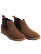 Men Brown Suede Leather High Ankle Slip-On Chelsea Boot with Cushioned Insole|Anti Skid Honey TPR Sole|Shoe for Winter Outfits, Office, Travel, Semi Formal