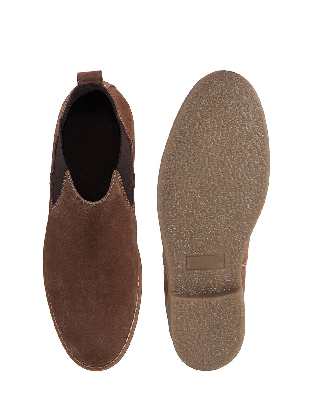 Men Camel Suede Leather High Ankle Slip-On Chelsea Boot with Cushioned Insole|Anti Skid Honey TPR Sole|Shoe for Winter Outfits, Office, Travel, Semi Formal