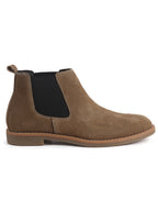 Men Cheeku Suede Leather High Ankle Slip-On Chelsea Boot with Cushioned Insole|Anti Skid Honey TPR Sole|Shoe for Winter Outfits, Office, Travel, Semi Formal