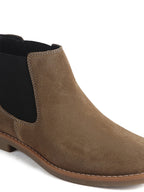 Men Cheeku Suede Leather High Ankle Slip-On Chelsea Boot with Cushioned Insole|Anti Skid Honey TPR Sole|Shoe for Winter Outfits, Office, Travel, Semi Formal