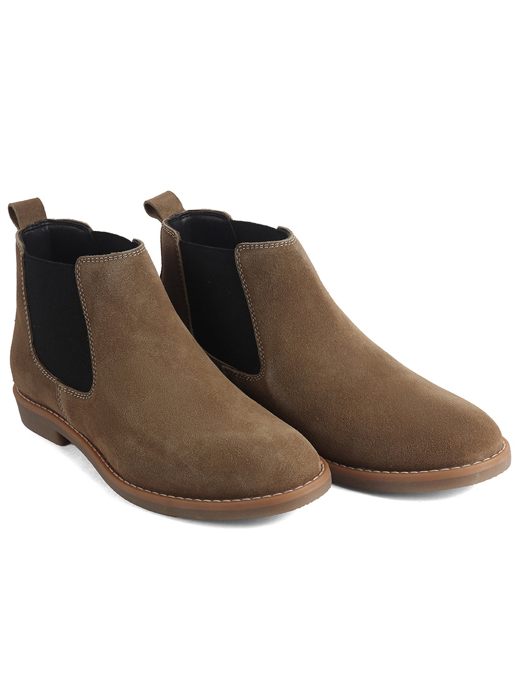 Men Cheeku Suede Leather High Ankle Slip-On Chelsea Boot with Cushioned Insole|Anti Skid Honey TPR Sole|Shoe for Winter Outfits, Office, Travel, Semi Formal