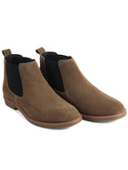 Men Cheeku Suede Leather High Ankle Slip-On Chelsea Boot with Cushioned Insole|Anti Skid Honey TPR Sole|Shoe for Winter Outfits, Office, Travel, Semi Formal